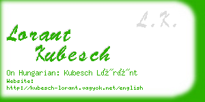 lorant kubesch business card